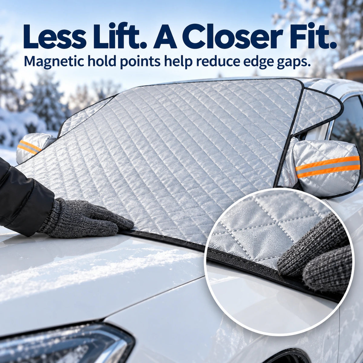 🚘Magnetic-attach windshield snow shield