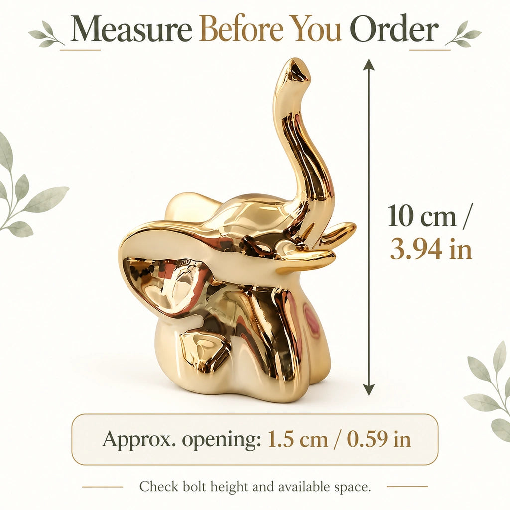 ✨2 Pack Golden Elephant-Shaped Toilet Base Bolt Decorative Cover