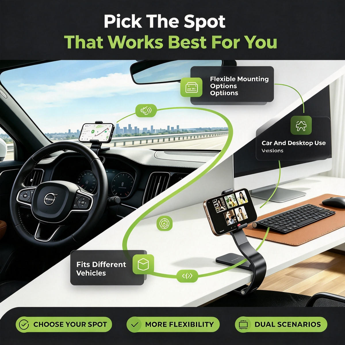 Magnetic Foldable Car Phone Holder