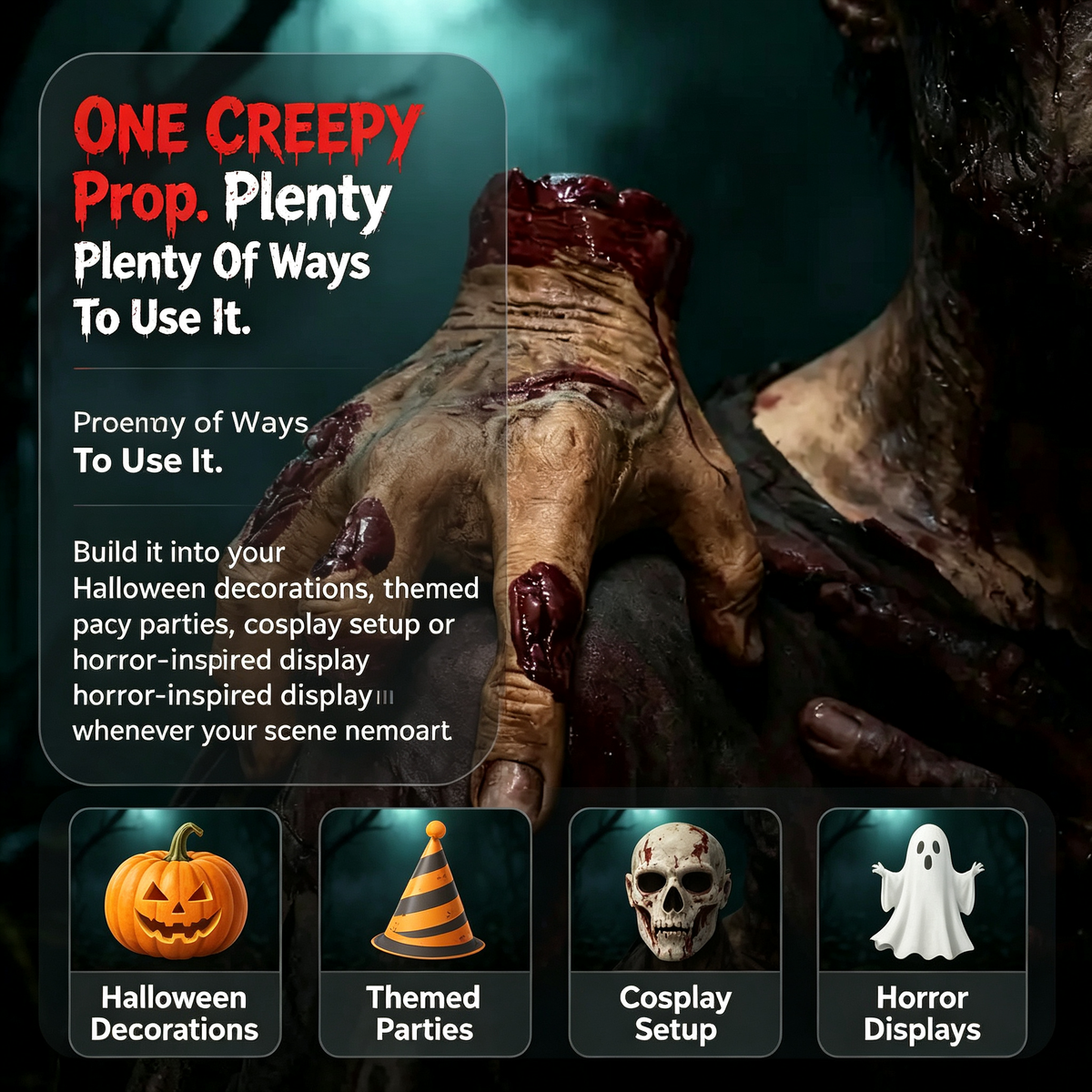 Halloween dynamic palm decoration props