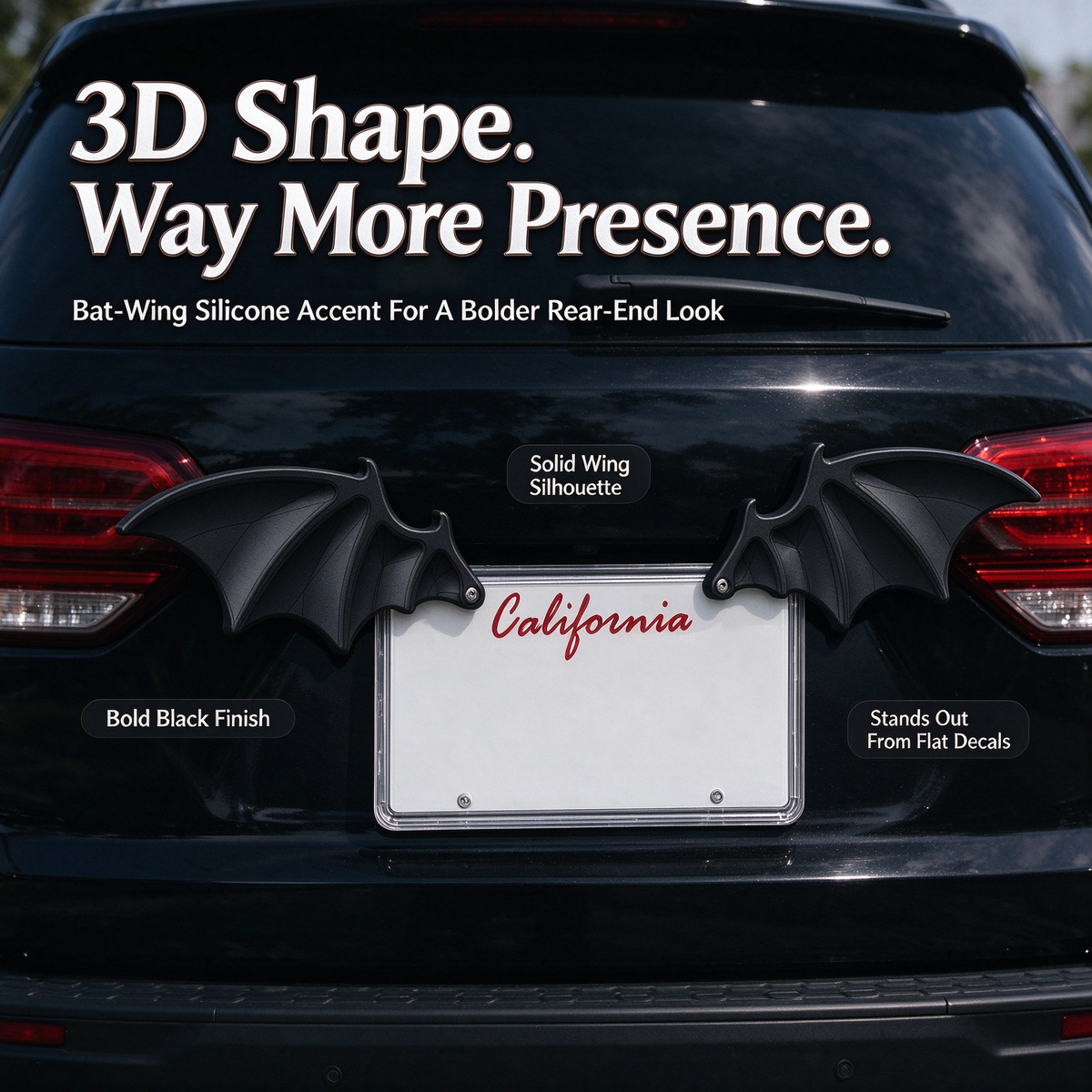 Bat Wing License Plate Decoration