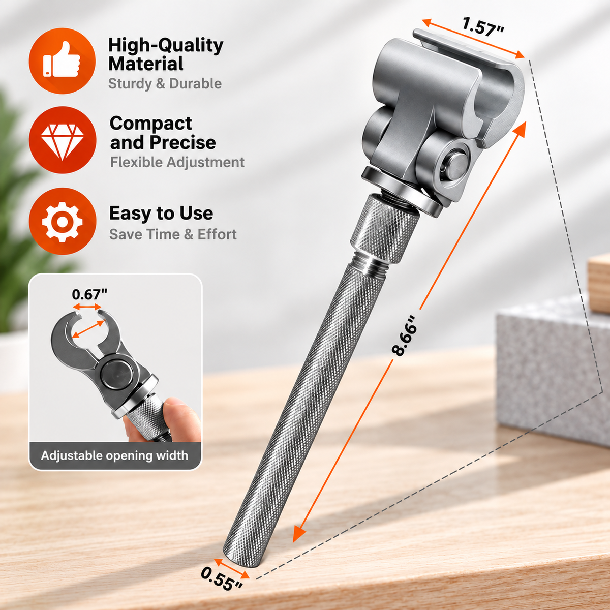 ⚙️Stainless steel universal adjusting wrench - suitable for interior and exterior doors, cabinets, and wooden doors