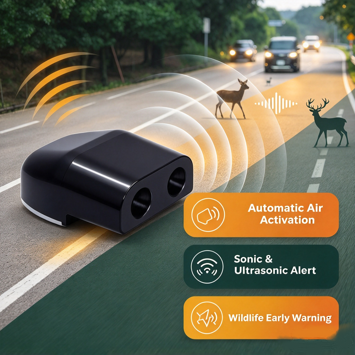 🔋Wind-Activated Deer Warning Whistles