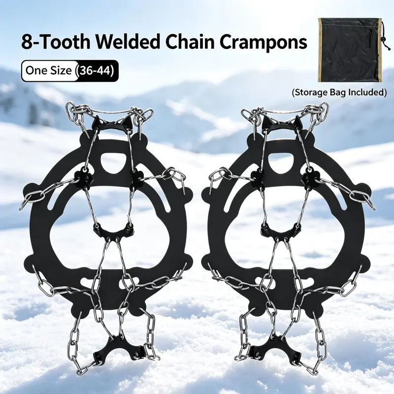 👟🏔️Lightweight, Non-Slip Snow Traction Cleats – Suitable for Walking, Daily Commuting, and Hiking