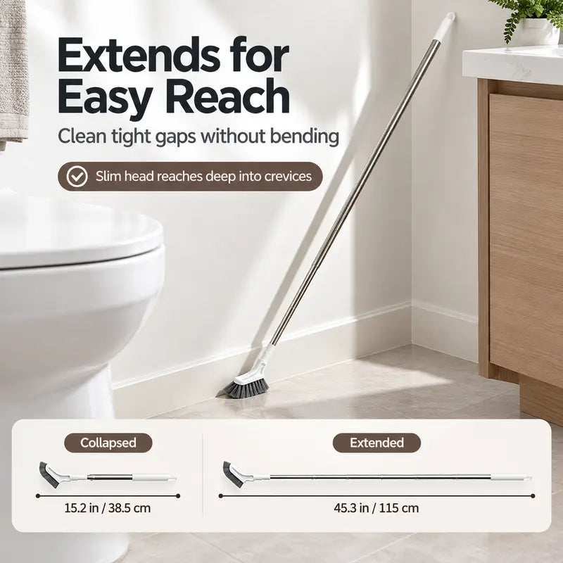 🧹Stainless Steel Extendable Long-Handled Crevice Cleaning Brush – A cleaning tool for bathrooms and hard-to-reach narrow gaps