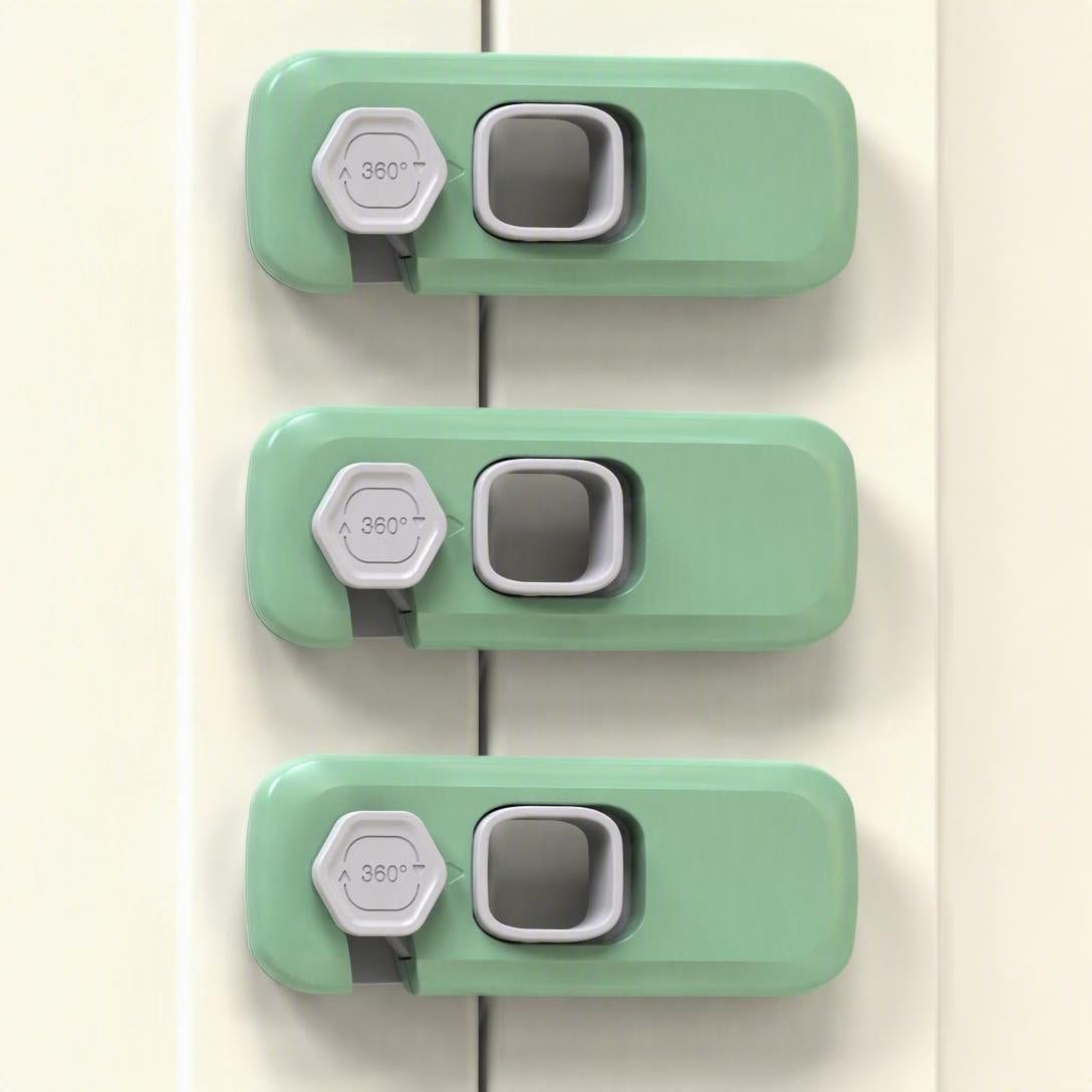 Child Safety Locks, Baby-Proof Cabinet Door Opening, And Anti-Pinch Function(3PCS)