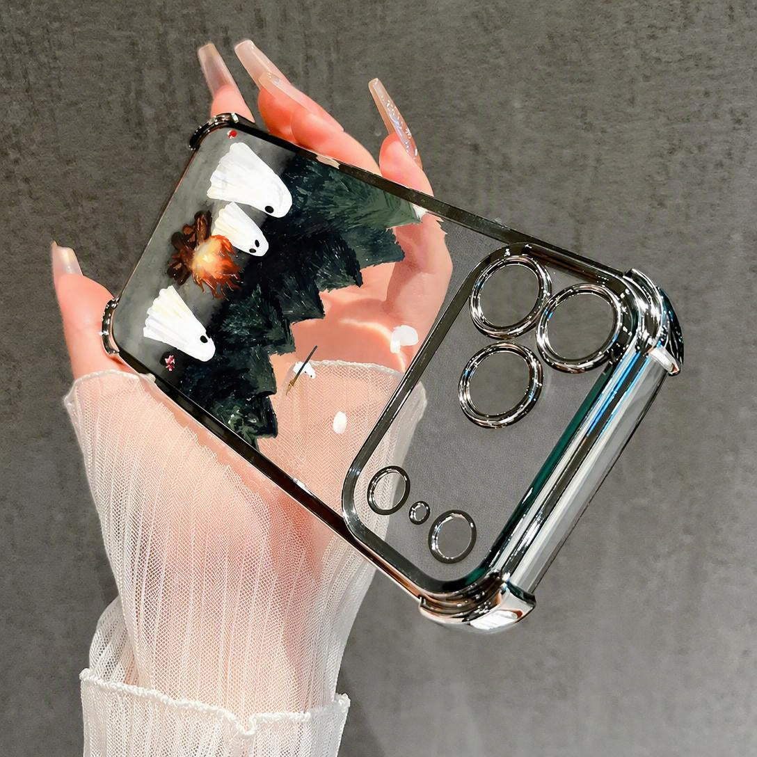 👻Ghost Campfire Clear Electroplated Phone Case