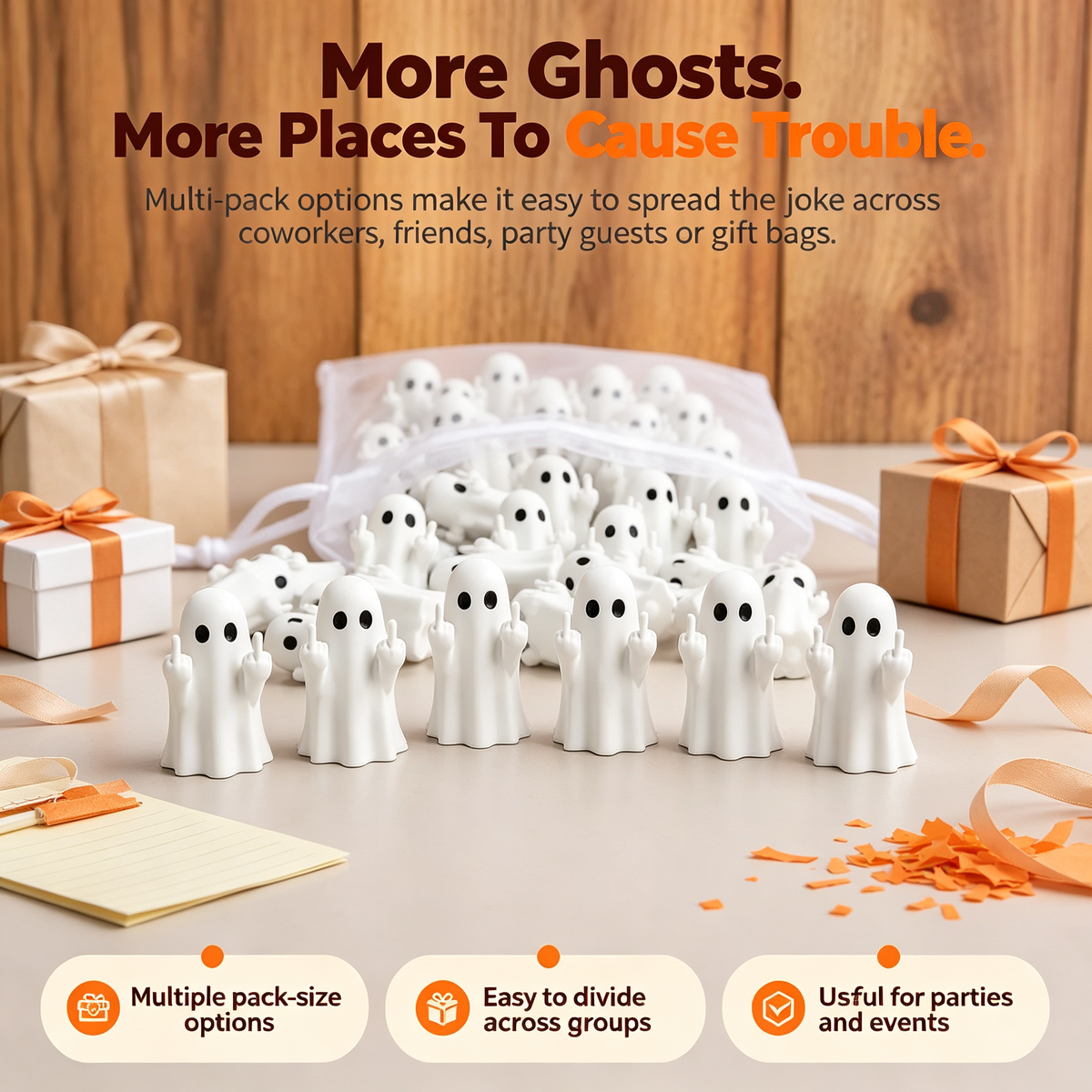 Mini Ghost Middle Finger Gag Gift(10Pcs)