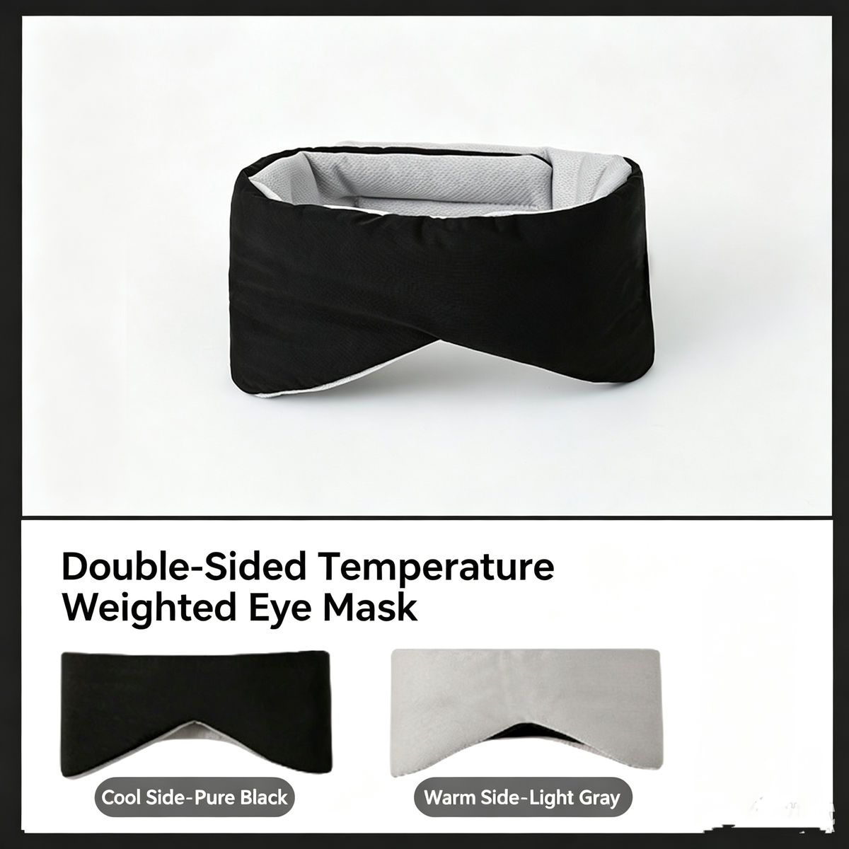 😴 360° Weighted Blackout Sleep Mask – No Tight Strap Just Soft Wraparound Comfort