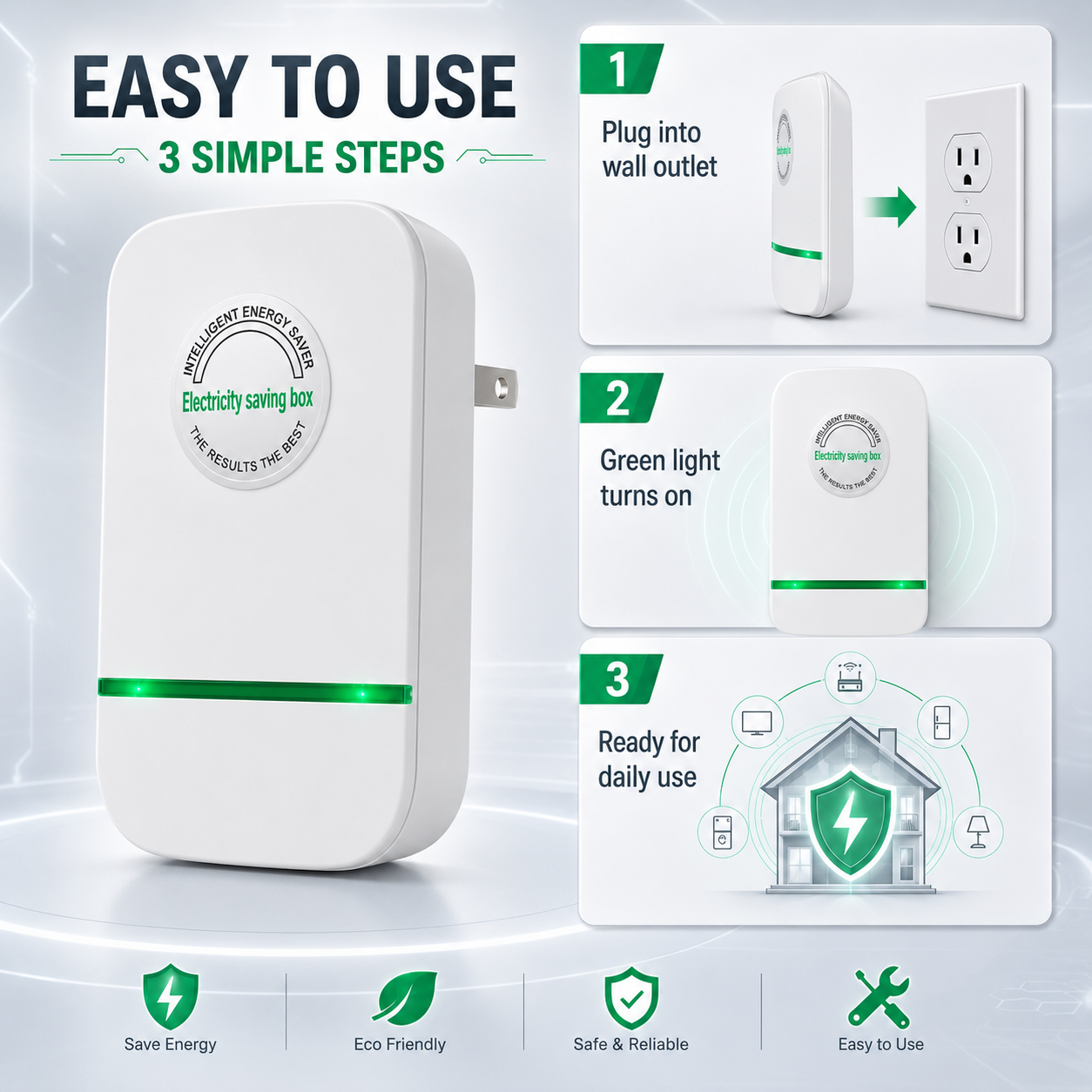 ⚡Compact Plug-In Power Box with US Plug