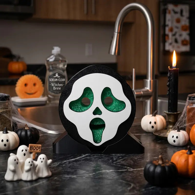 💧👻Screaming Ghost-Shaped Foam Stand (with Drainage Holes)