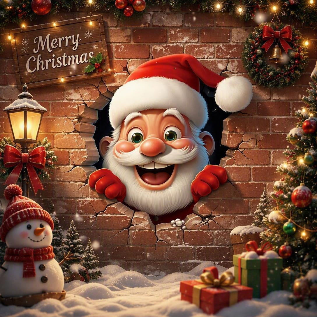 Creative Santa Claus Living Room Background Wall Decoration Stickers