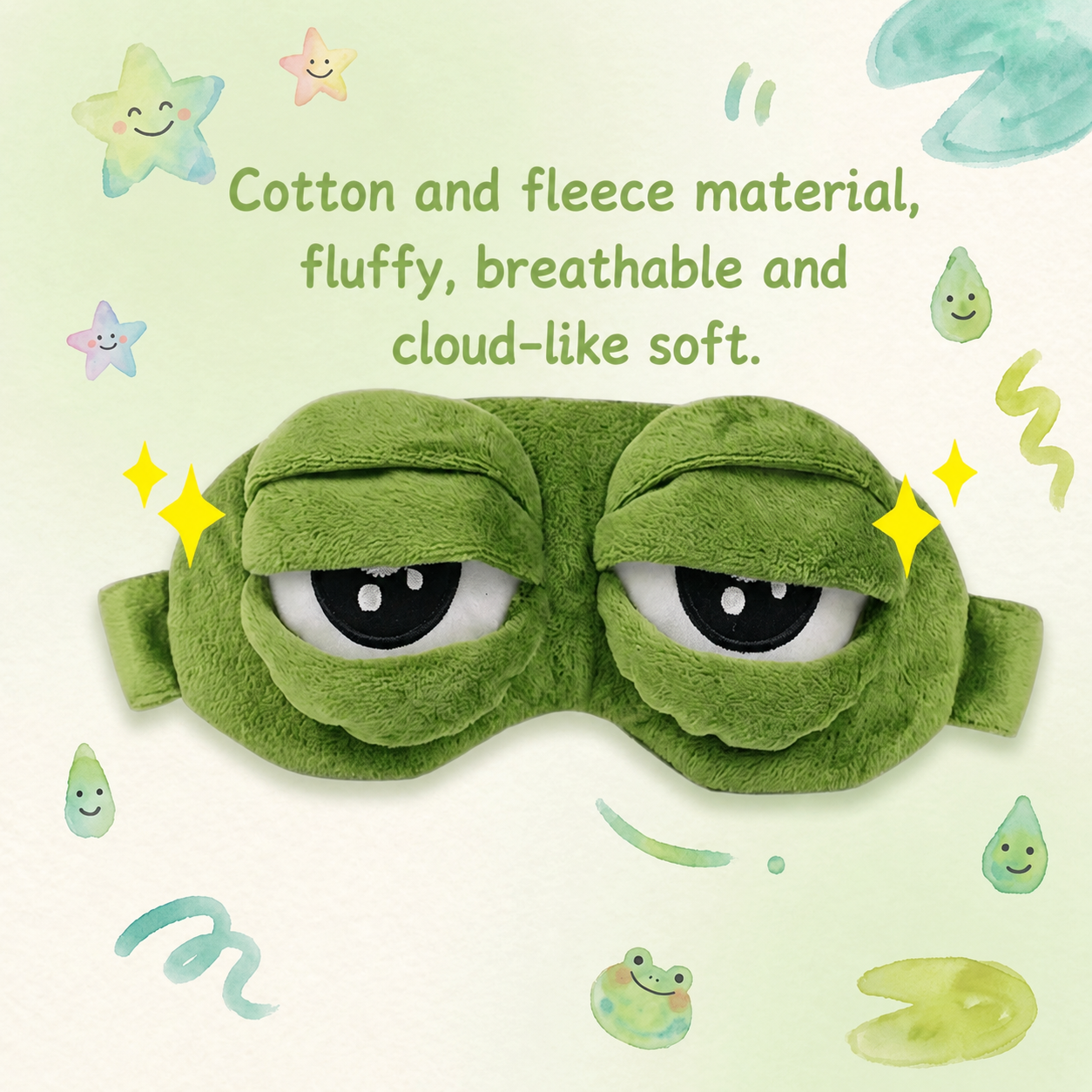 ๐ธ3D Frog Eye Mask - Cotton-Plush Soft Cute 3D Shaping Cartoon Blindfold