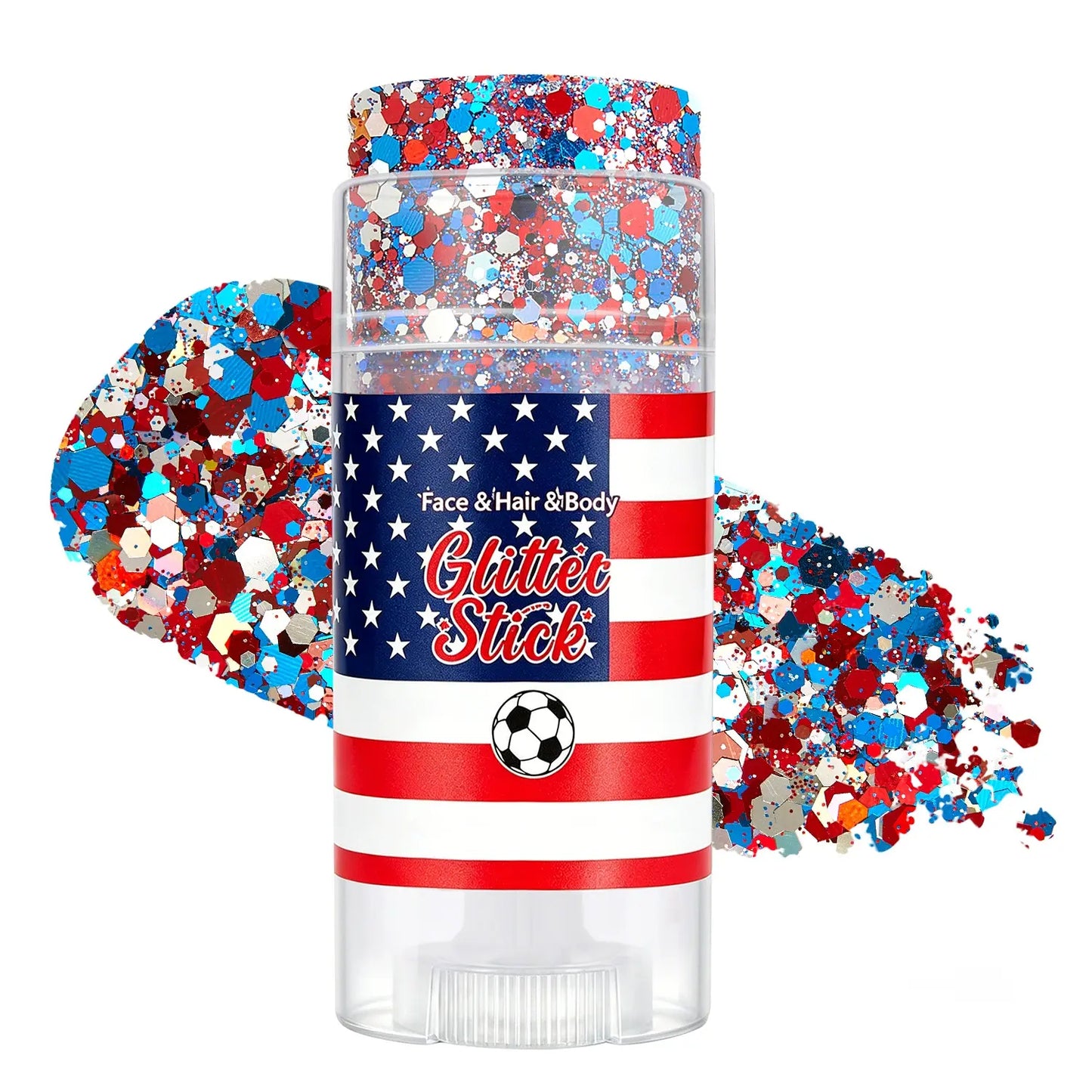 🌈🎆 4th of July Glitter Stick | Red, White & Blue Body & Hair Sparkle