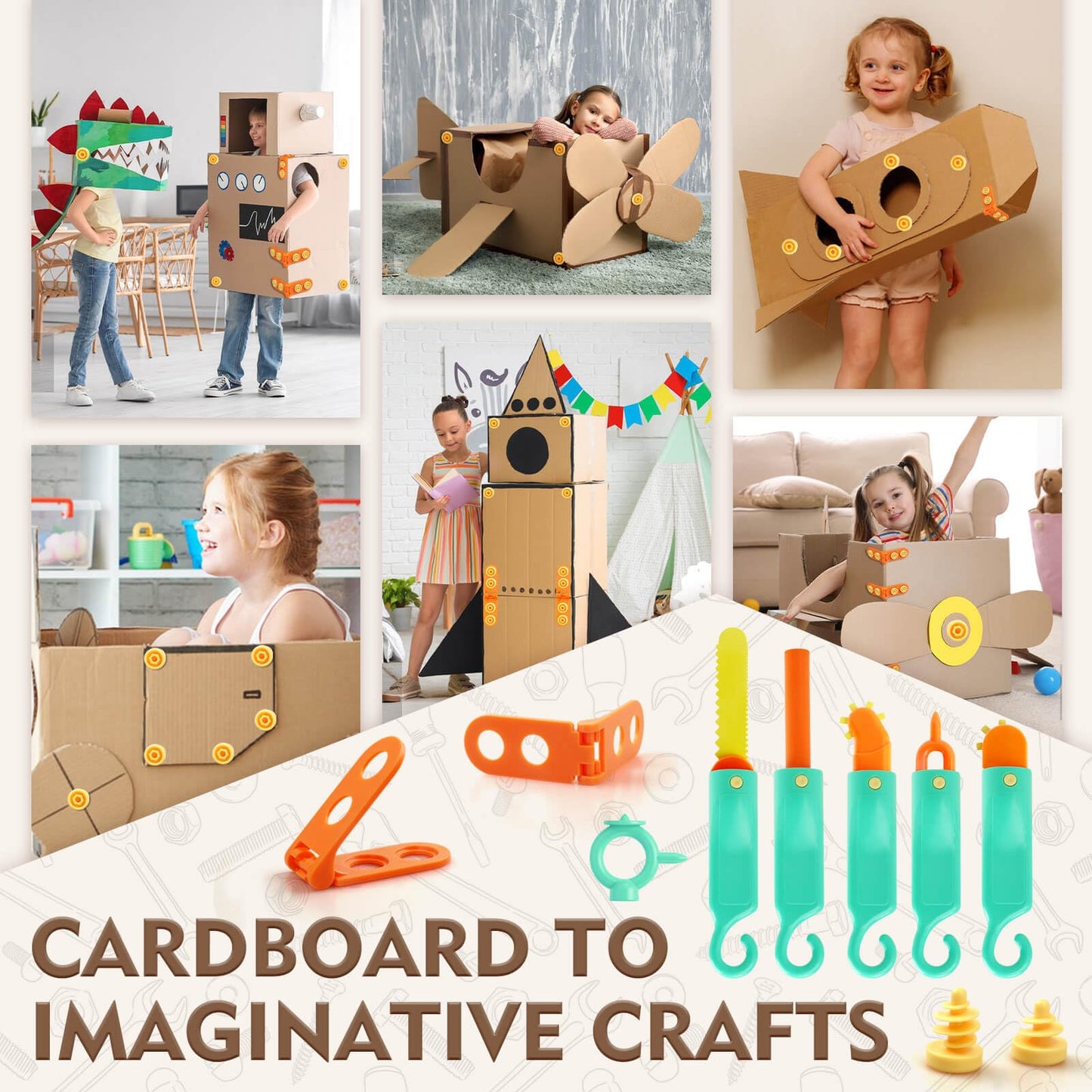 Kids Cardboard Pretend Play Set