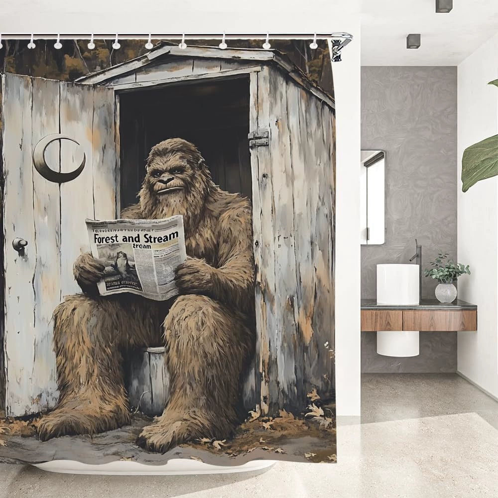 🌋Dinosaur Volcano Waterproof Fabric Shower Curtain