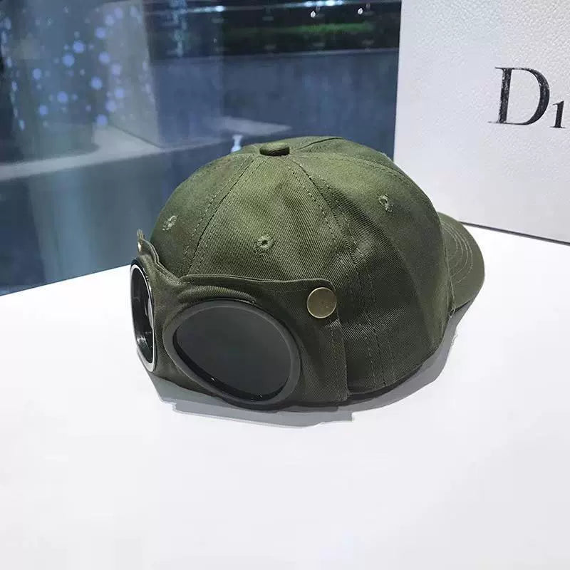 🕶️Vintage Pilot-Style Baseball Cap with Built-In Sunglasses
