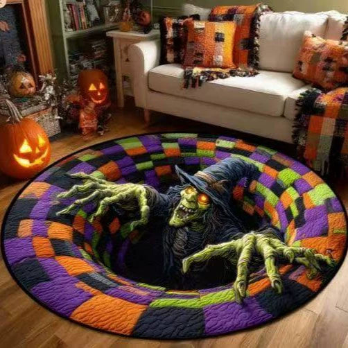 💀Halloween 3D Swirl Skull Round Rug