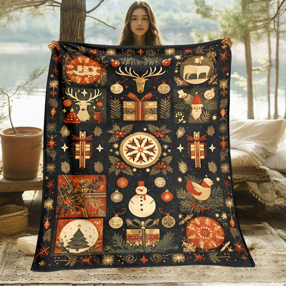 🕷️Ultra-Soft Spider Pattern Flannel Throw Blanket