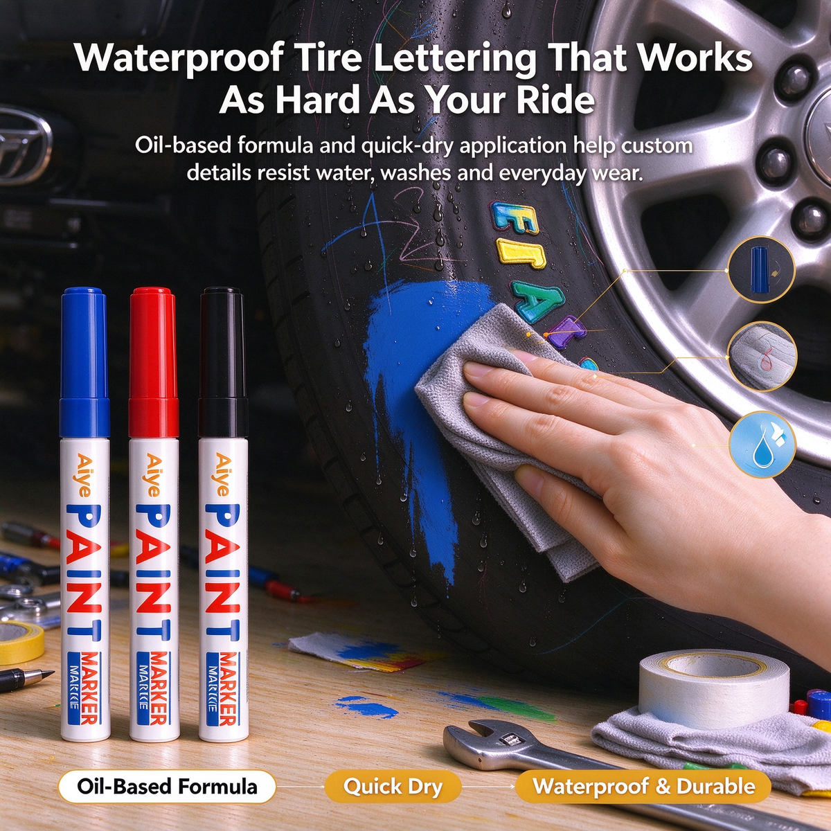 DIY Automotive Tire Paint Markers