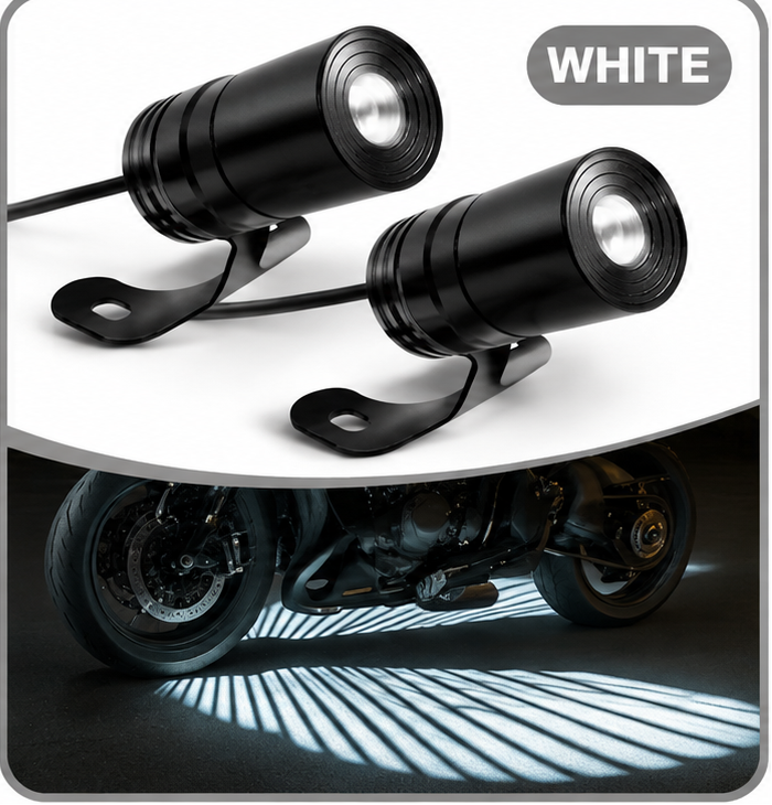 🏍️ Dual Motorcycle Laser Projector Lights – 3-Color Ground Projection Kit