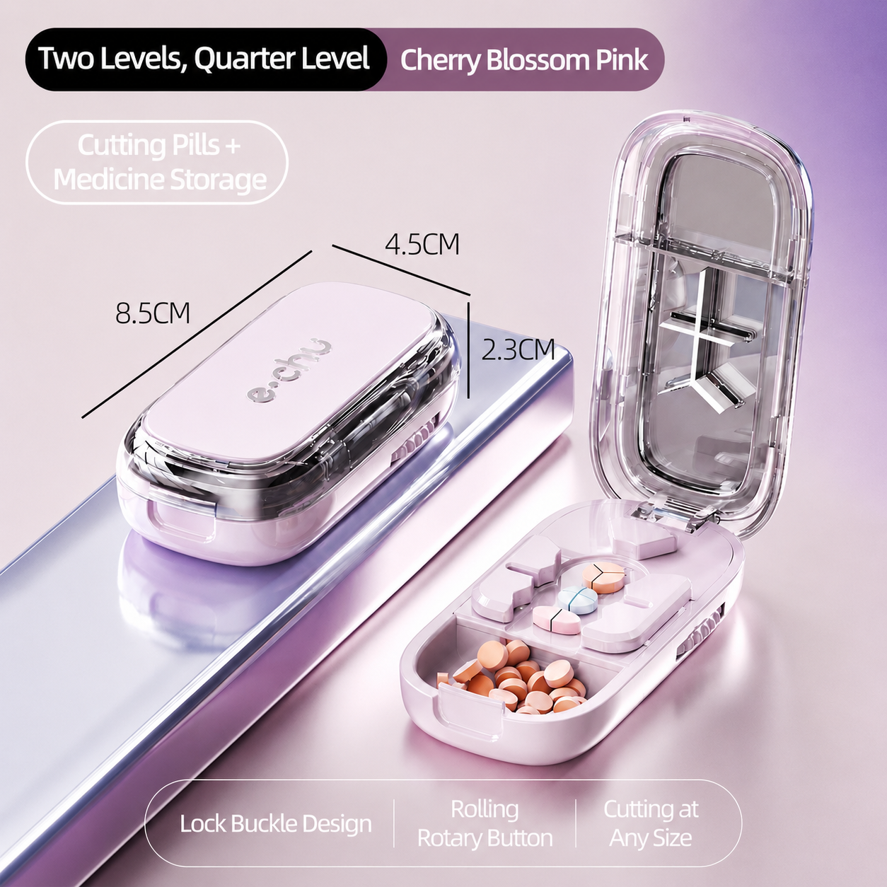 🔥Upgrade-Designed Compact 3-in-1 Pill Splitter Organizer - ABS+PC