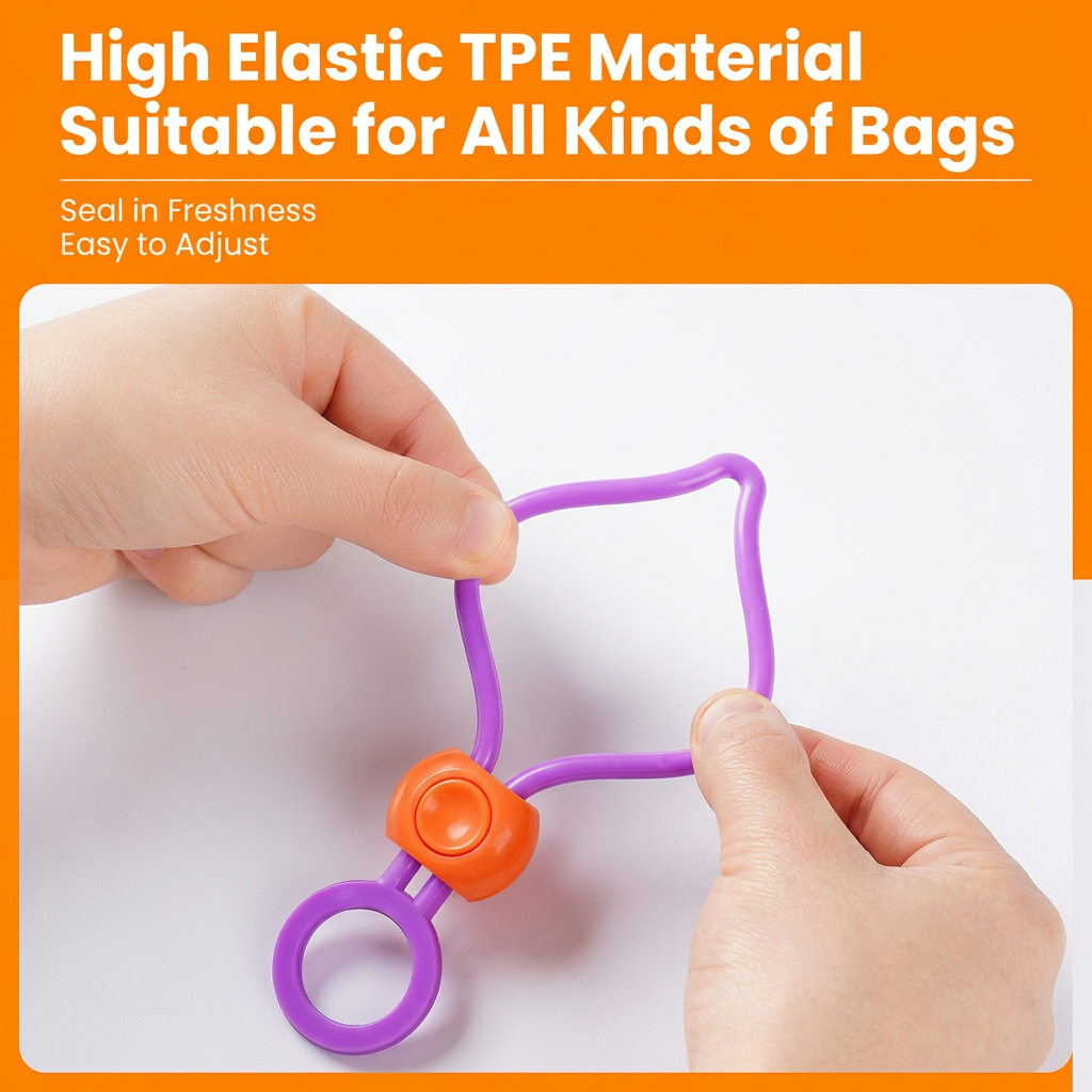 🧴10-Piece Silicone Sealing Clips with Hanging Binding Straps