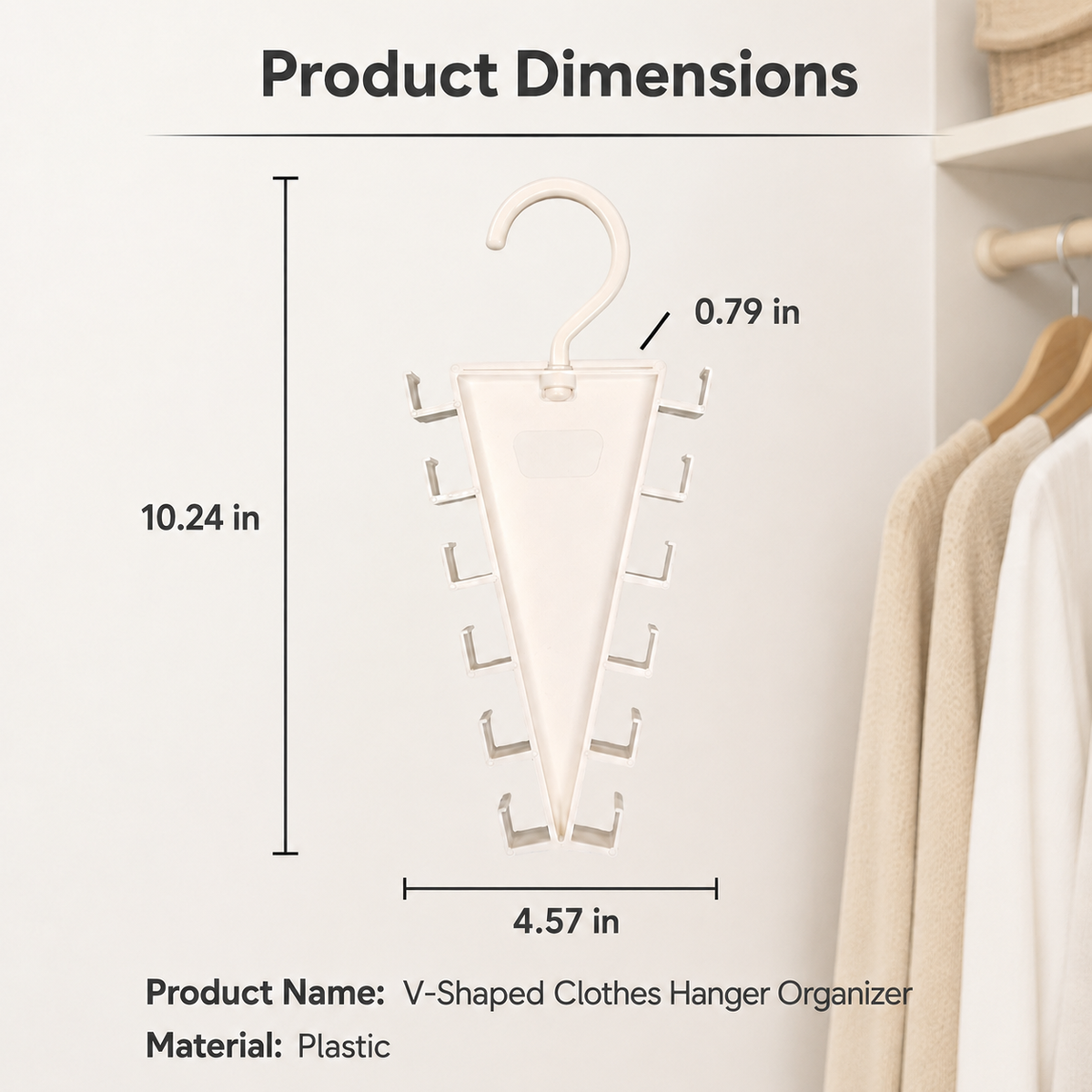 👕V-Shape Double-Sided 12-Slot Closet Organizer