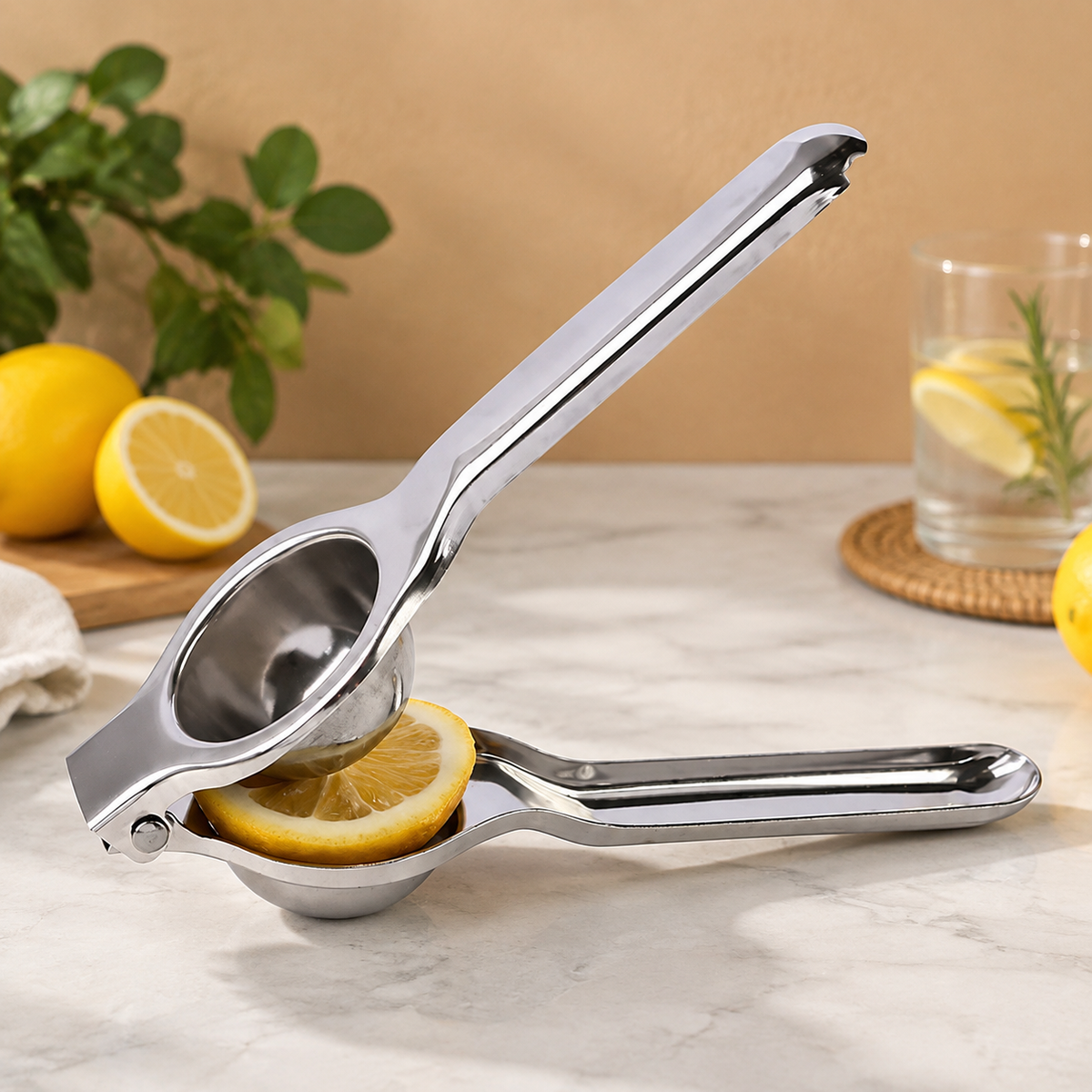 Easy-Press Stainless Steel Lemon Juicer