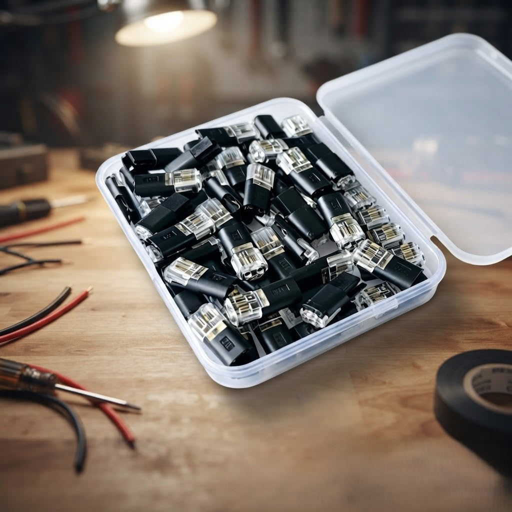 D2 2-Pin No-Strip Quick Wire Connectors – 50PCS / 25 Pairs