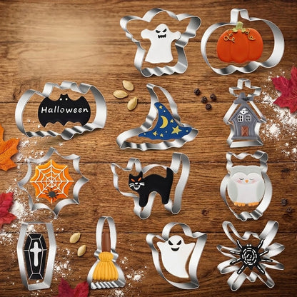 🎃Halloween Stainless Steel Cookie Cutters – 12 Spooky Shapes