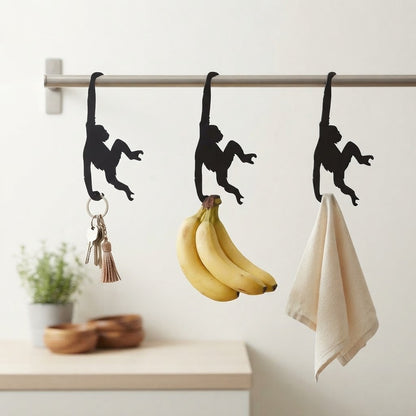 Monkey Hanger 3-Pack – Banana Holder & Multipurpose Hanging Hooks(3Pcs)