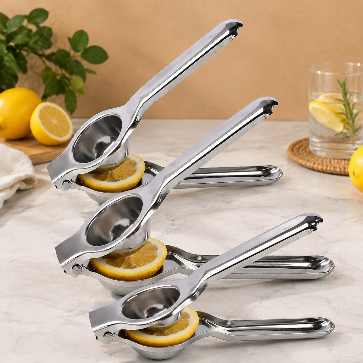 Easy-Press Stainless Steel Lemon Juicer