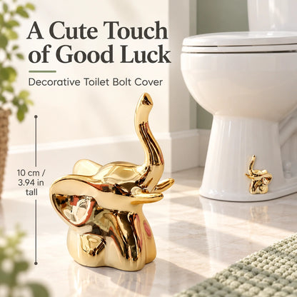 ✨2 Pack Golden Elephant-Shaped Toilet Base Bolt Decorative Cover