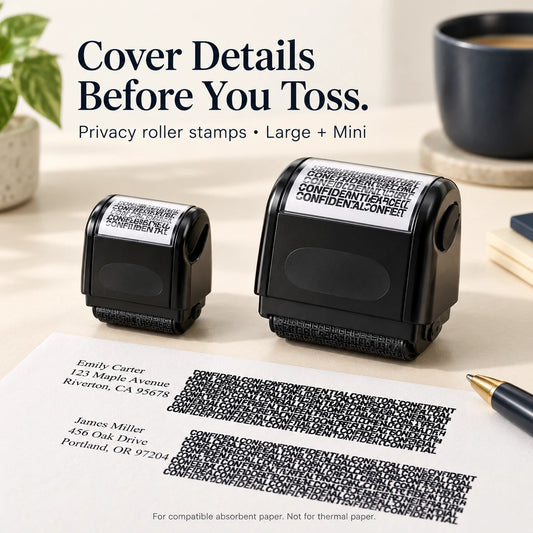 📄Privacy Roller Stamp Set – Large & Mini Personal Information Blockers