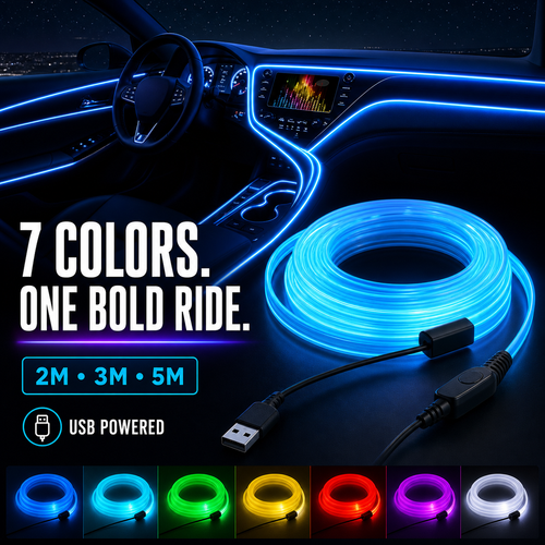 7-Color breathing gradient car ambient lighting