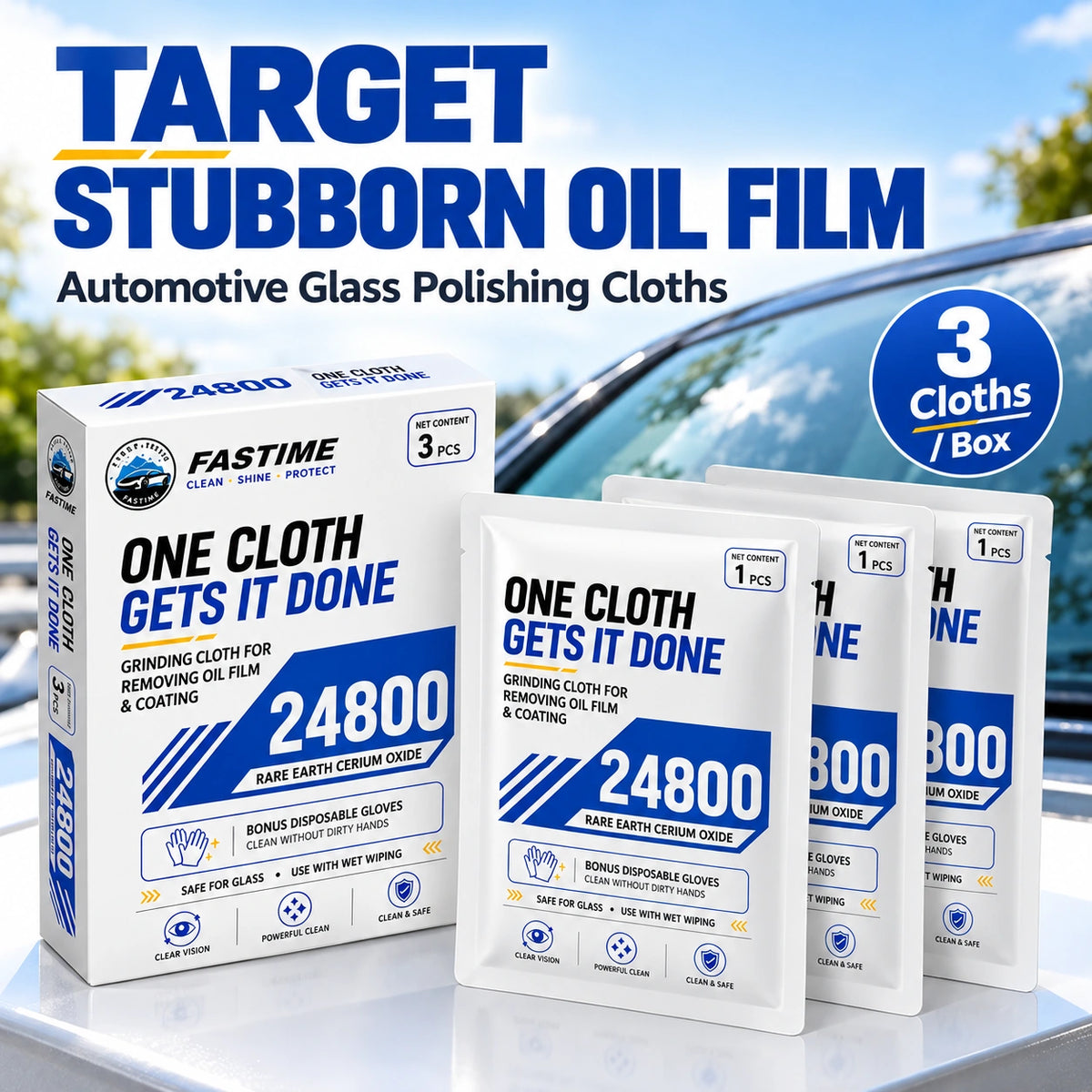 💧Windshield Oil Film & Water Spot Remover Cloths
