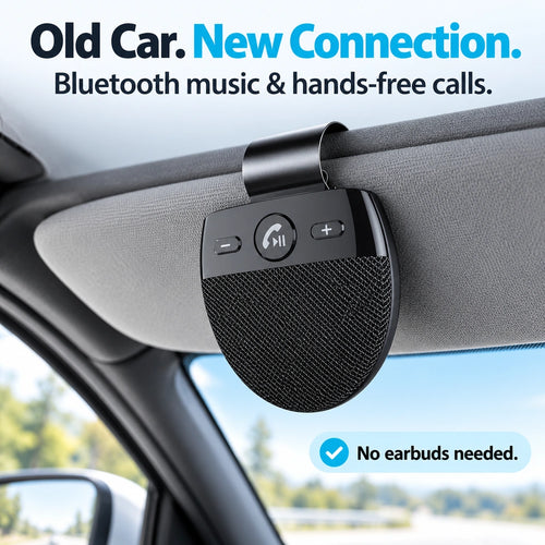 🚗 Bluetooth Car Speakerphone – Sun Visor Hands-Free Calling & Music for Cars Without Bluetooth