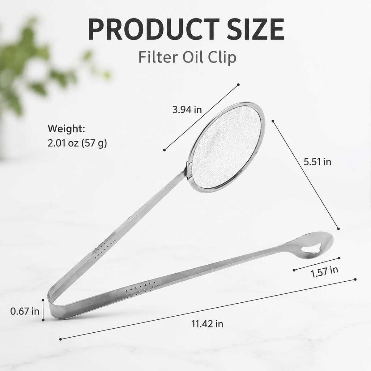 🍳2-in-1 Stainless steel frying filter clip