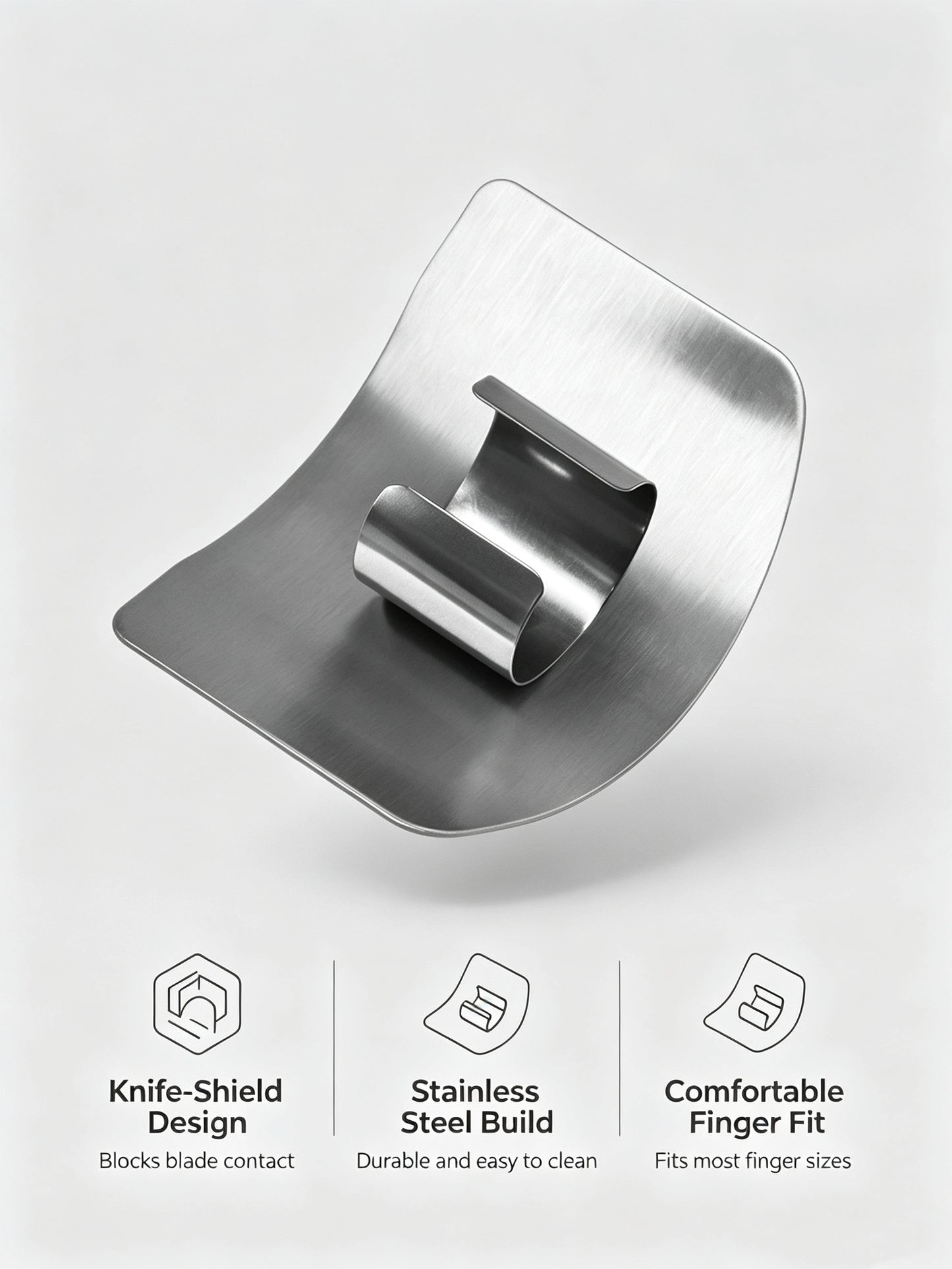 Safe‑Cut Stainless‑Steel Finger Guard, Avoid Cutting Fingers When Cooking