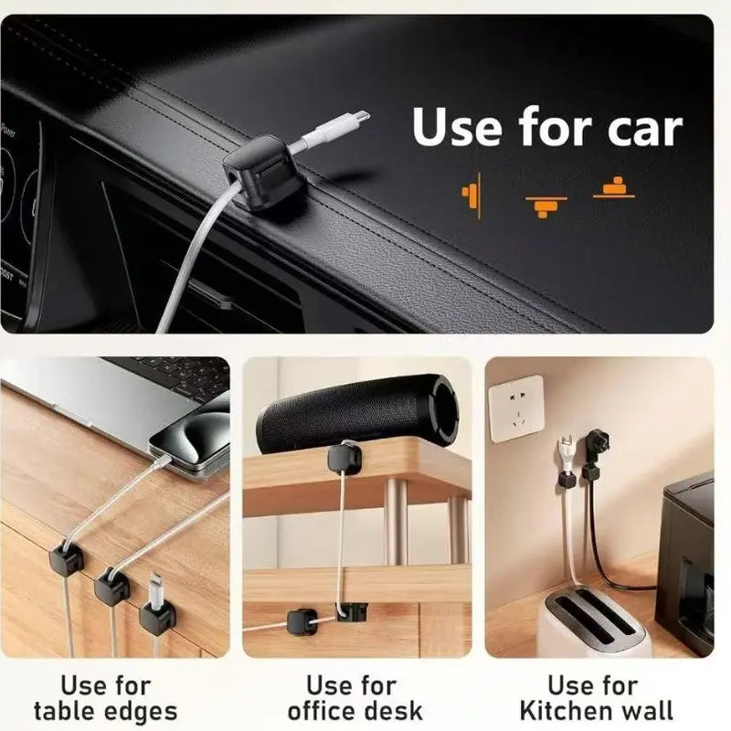 Data Cable Charging Adhesive Storage Holder（3Pcs）