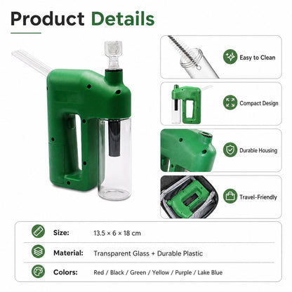 Portable Handheld Electric Filtration Device – Compact Glass Chamber, Electric‑Assisted & Easy‑to‑Clean | Available in 6 Unique Colors