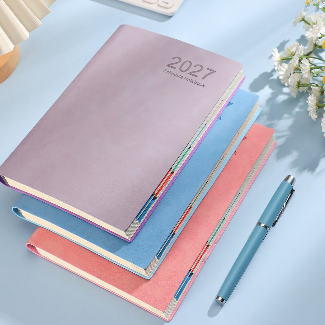 📅 2027 Deluxe Daily Planner with Pen – Waterproof Cover & Color-Coded Index 🖊️
