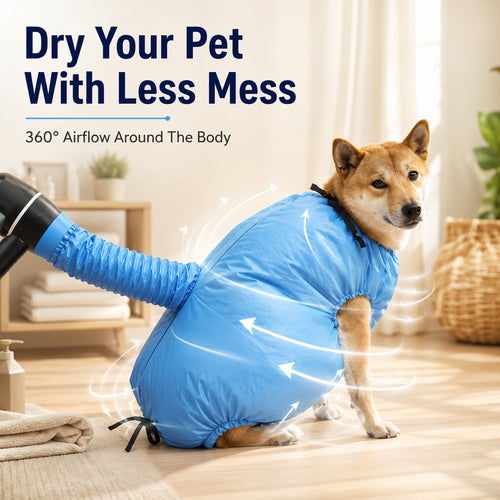 🐶 Dry Your Dog in Minutes with Zero Mess! Fast 360° Circulating Pet Dryer Bag 💨