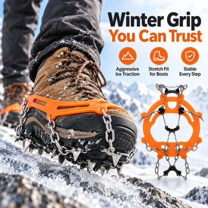 🏔️ Winter Grip You Can Trust! Aggressive Ice & Snow Crampons 🥾 Stainless Steel Spikes for Hiking ❄️