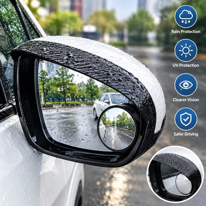 🚗 2-in-1 Side Mirror Rain Visor & Blind Spot Mirror – Clearer View in Any Weather