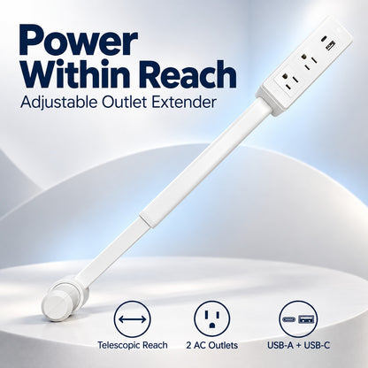 Adjustable Outlet Extender with USB Ports – Bring Hidden Wall Outlets Within Easy Reach 🔌