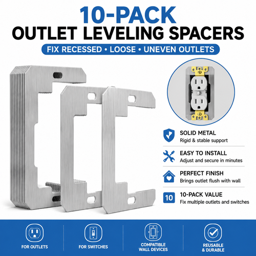 Wall Plate Spacers (Metal) – For Wall Outlet Repair and Securing Loose Outlets
