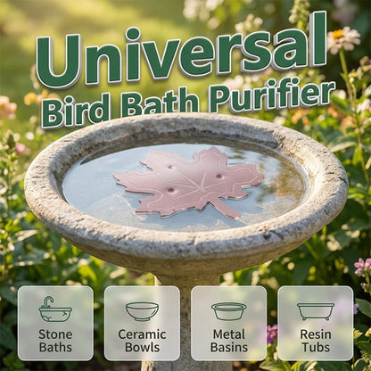 🍃 Keep Bird Bath Water Crystal Clear! — Universal Copper Leaf Bird Bath Purifier 💧✨