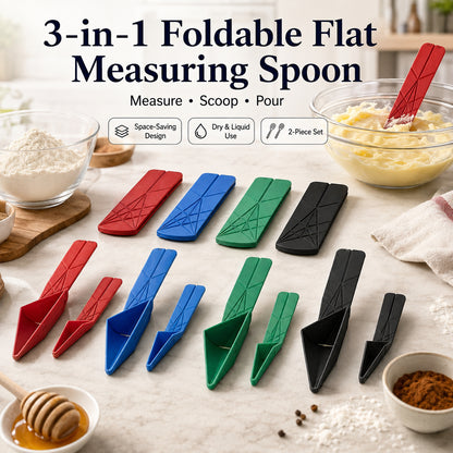 🔥 3-in-1 Space-Saving Foldable Measuring Spoon | Ultimate Kitchen Gadget ✨